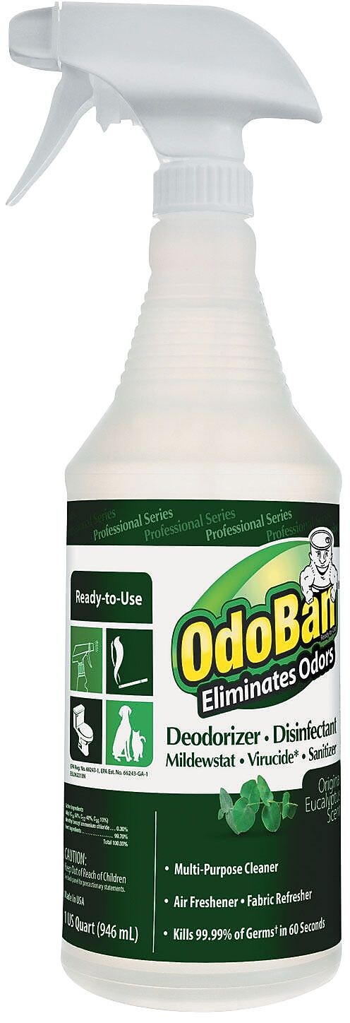 ODOBAN Professional Series All-Purpose Cleaners & Spray Disinfectant, Eucalyptus Scent, 12/Carton (ODO910062QC12)