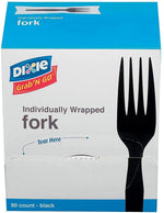 Dixie Grab-n-Go Polystyrene Fork, Medium-Weight, Black, 90/Pack (FM5W540)