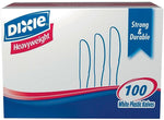 Dixie Plastic Knife 7-1/2”, Heavy-Weight, White, 100/Box (KH207) )