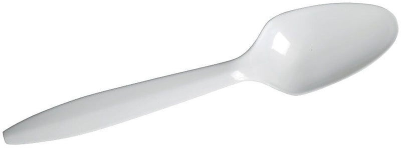 Dixie Plastic Teaspoon, 5-1/2" Medium-Weight, White, 1000/Carton (PTM21)
