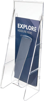 Deflect-O Stand-Tall Brochure Holder, Wall Mounted, Clear Plastic (55601)