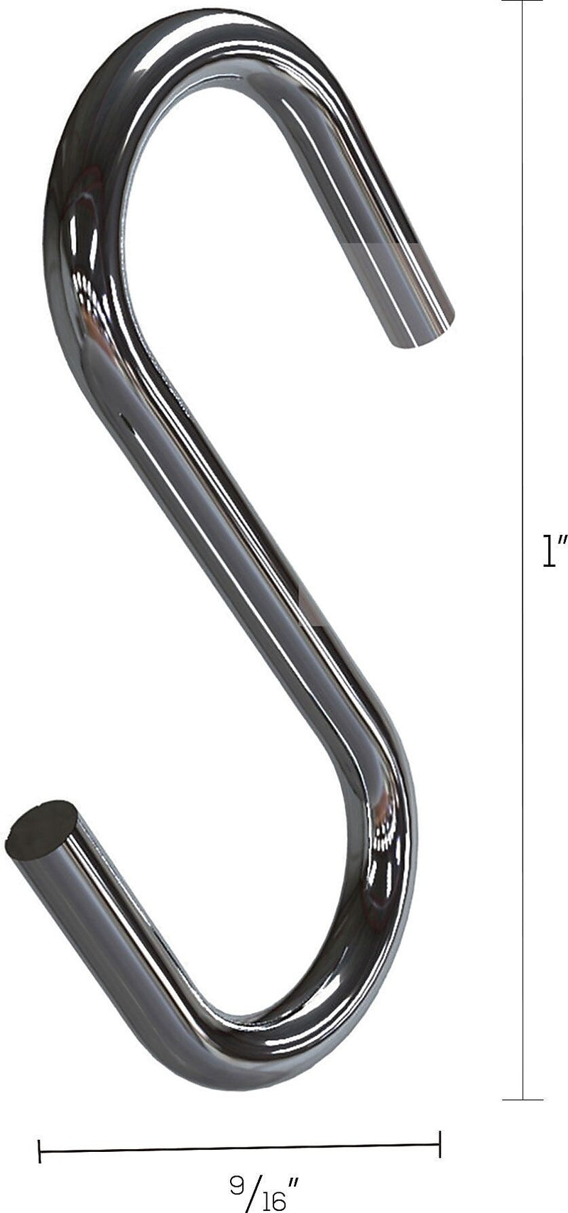 Deflecto S Hook, 1", 50/Pack (20013)