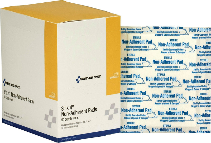 First Aid Only Non-Stick Pad, 3" x 4", 50/Box (I256)