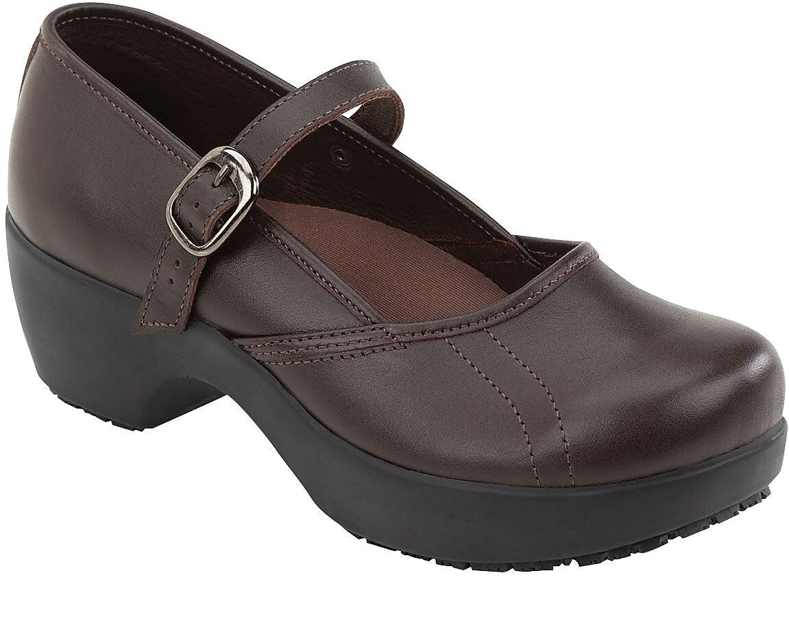 SR Max Vienna Women's Brown Mary Jane Slip Resistant Clog, 8.0 M (SRM138)