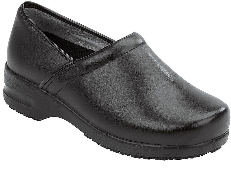 SR Max Chicago Women's Slip Resistant Black Leather Clog, 7.0 M (SRM340)