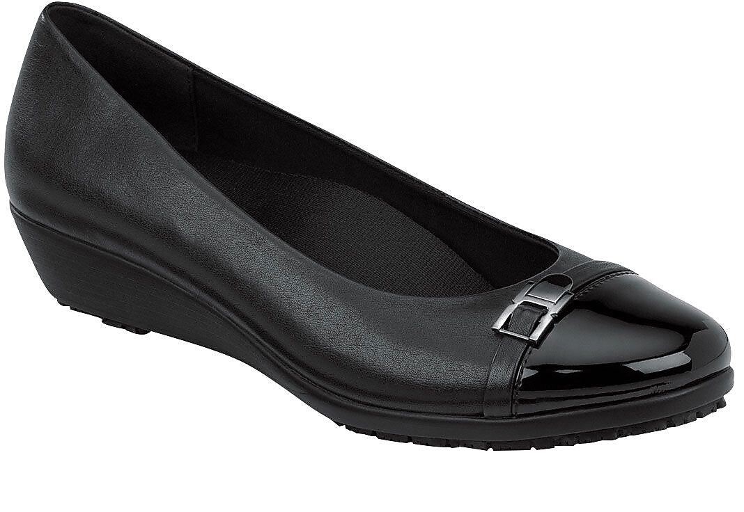 SR Max Isabela Women's Dress Wedge, Slip Resistant, Pump With Strap And Buckle, 9.5 M (SRM525)