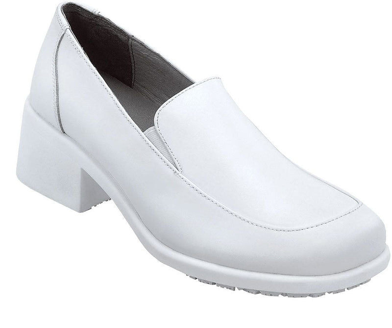 SR Max Venice Women's White, Slip Resistant Twin Gore Dress Slip On, 7.5 M (SRM534)