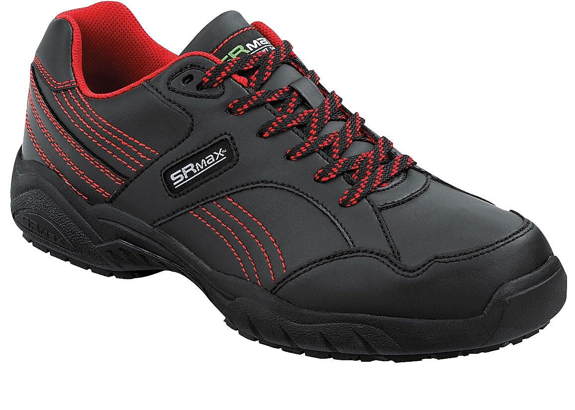 SR Max Corbin Men's, Black/Red, Soft Toe, Slip Resistant Athletic, 14.0 M (SRM6110)