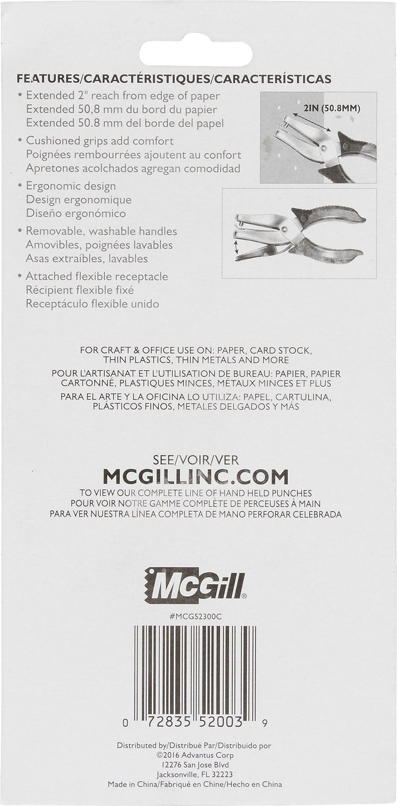 Punchline Medium-Duty 1-Hole Diamond Shape Punch, 15 Sheets/20 lb., Black/Silver (MCG52300C)
