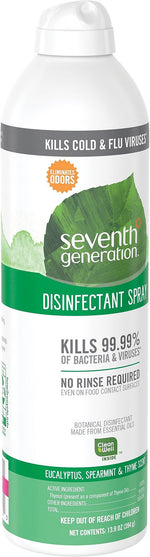 Seventh Generation All-Purpose Cleaners & Spray Disinfectant, Eucalyptus, Spearmint & Thyme Scent, 13.9 Oz. (22981)