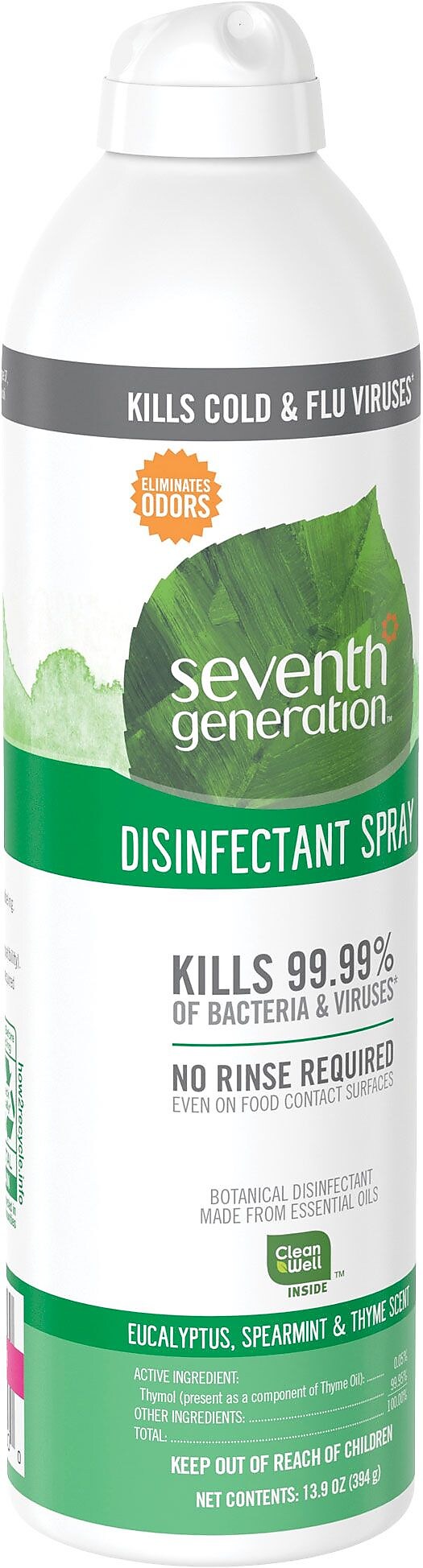 Seventh Generation All-Purpose Cleaners & Spray Disinfectant, Eucalyptus, Spearmint & Thyme Scent, 13.9 Oz. (22981)