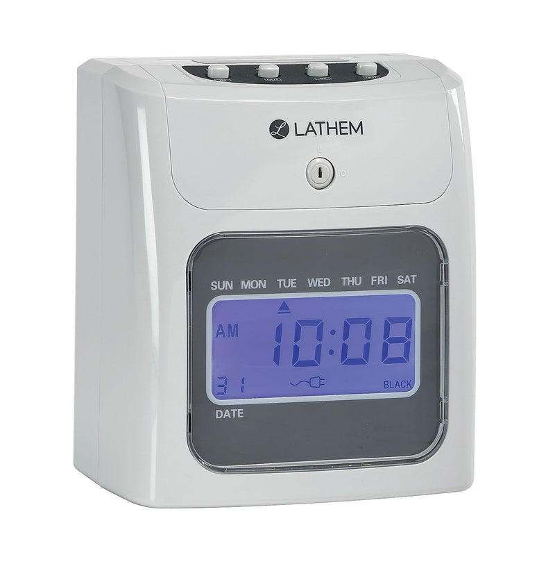 Lathem Unlimited Number of Employees Digital Top-Feed Time Clock Starter Bundle (400E-KIT)