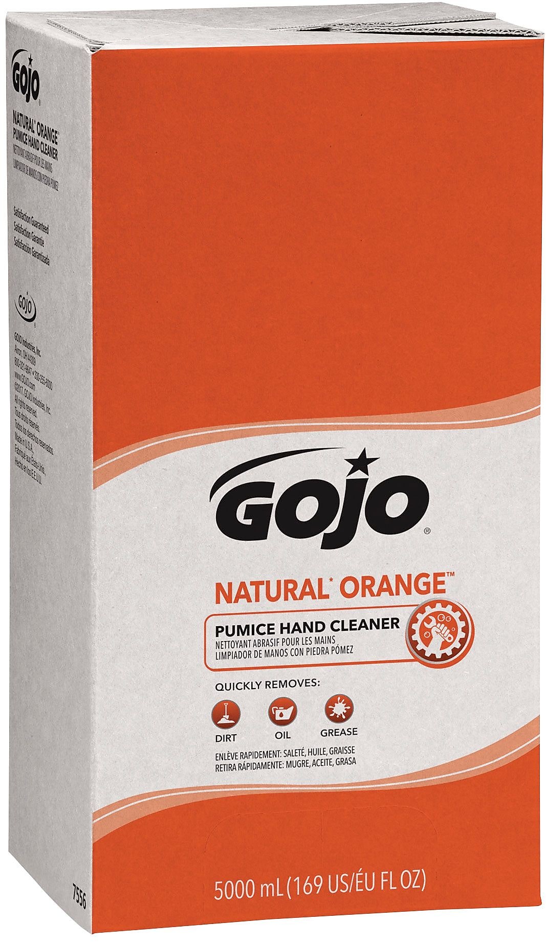 GOJO Natural Orange Liquid Hand Soap Refill for PRO TDX Dispenser, Orange Citrus Scent, 5000 ml., 2/Carton (7556-02)