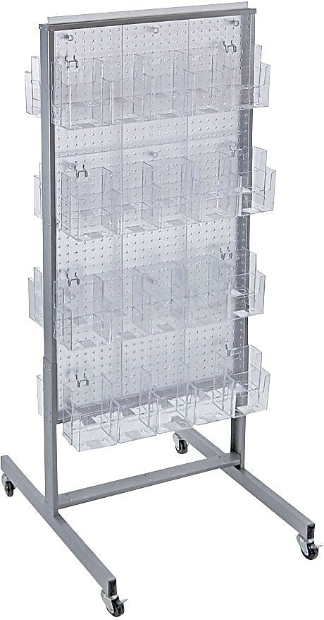 Azar Brochure Holder, 26" x 62", Vertical, Freestanding, Clear, Metal (AZA700670-CLR)