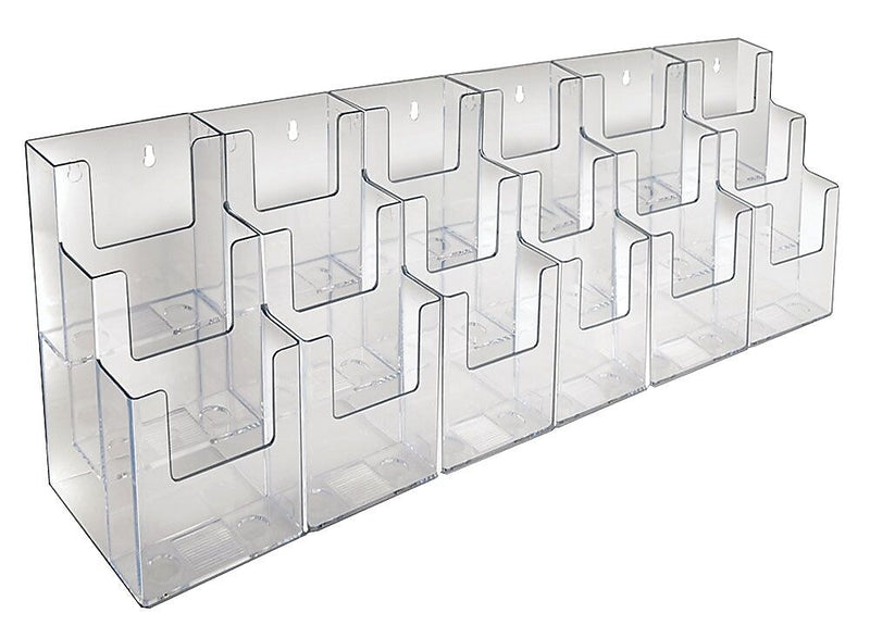 Azar Brochure Holder, 27.75" x 9", Vertical, Desktop/Wall, Clear, Acrylic (AZA252821)