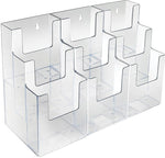 Azar Brochure Holder, 13.125" x 9", Horizontal, Desktop/Wall, Clear, Acrylic, 2/Pack (AZA252817)