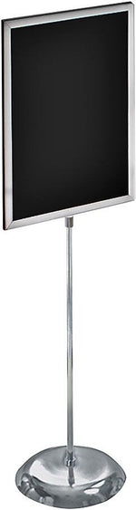 Azar Sign Holder, 22" x 43.5", Vertical, Freestanding, Silver, Metal (AZA300289)