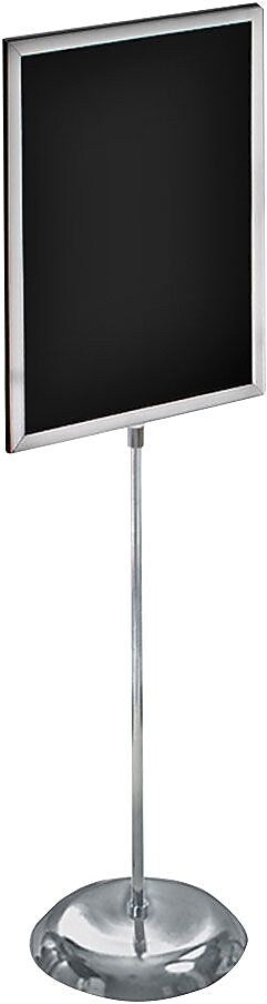 Azar Sign Holder, 22" x 43.5", Vertical, Freestanding, Silver, Metal (AZA300289)
