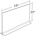 Azar Sign Holder, 17" x 11", Horizontal, Table Top, Clear, Acrylic, 10/Pack (102709-10PK)