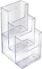 Azar Brochure Holder, 4.812" x 9.125", Vertical, Table Top, Clear, Plastic, 2/Pack (AZA252033)