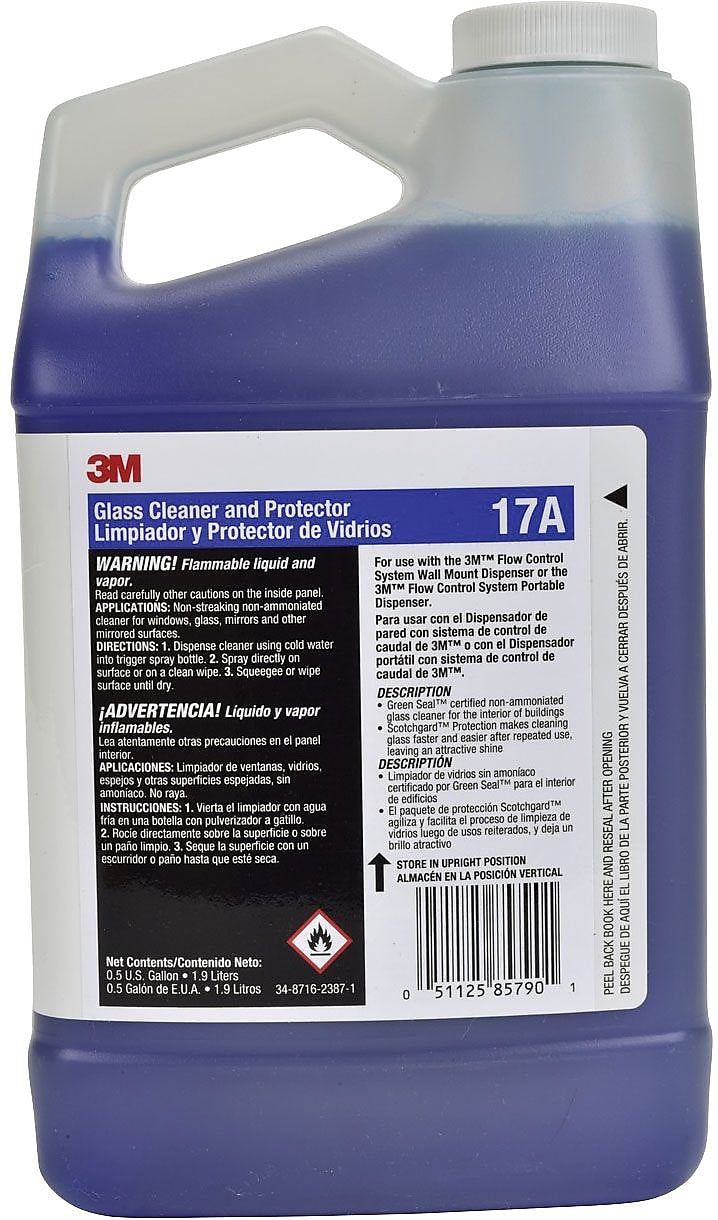 3M Glass Cleaner And Protector Concentrate, 0.5 Gallon, 4/Case 17A