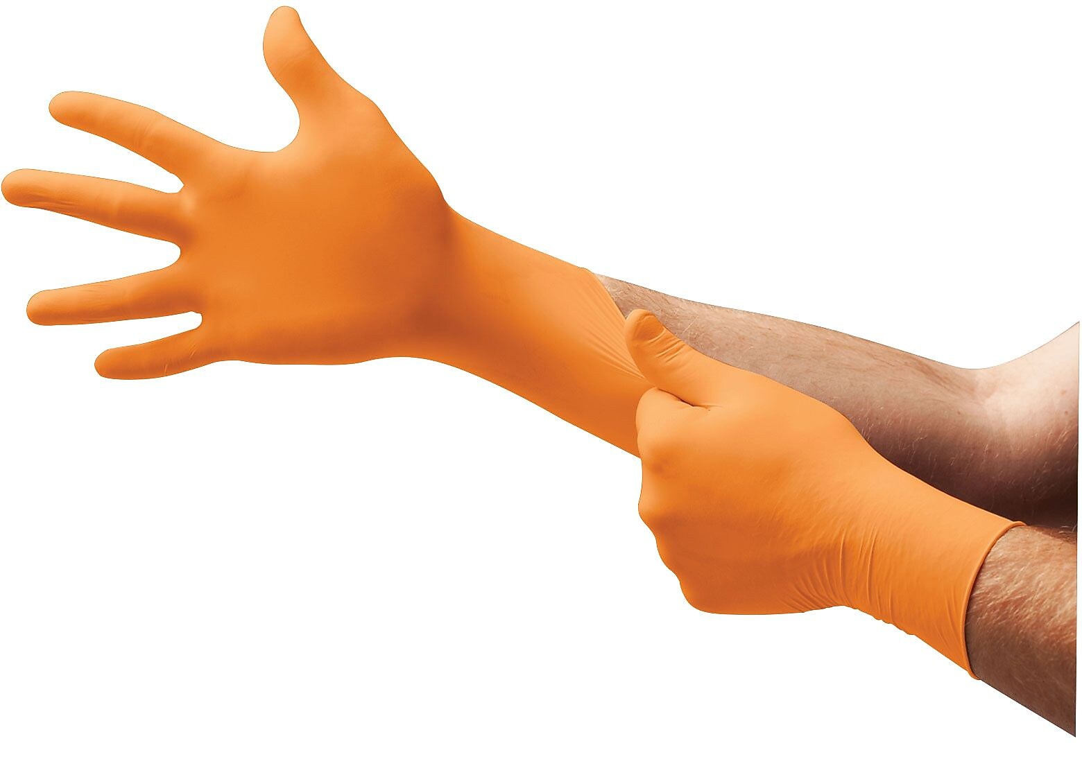 Ansell Blaze® Hi-Viz Orange Nitrile Exam Gloves, Powder-Free, Size Large, 100/BX (748-N483)