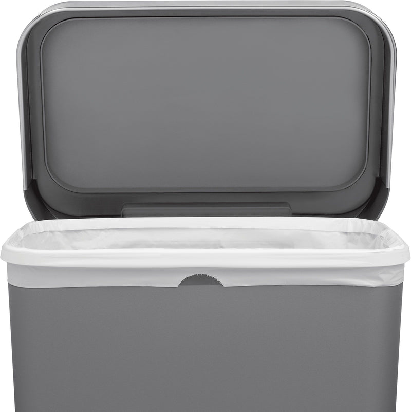 simplehuman Plastic Step Trash Can, Gray And Silver, 12 Gal. (CW1386)