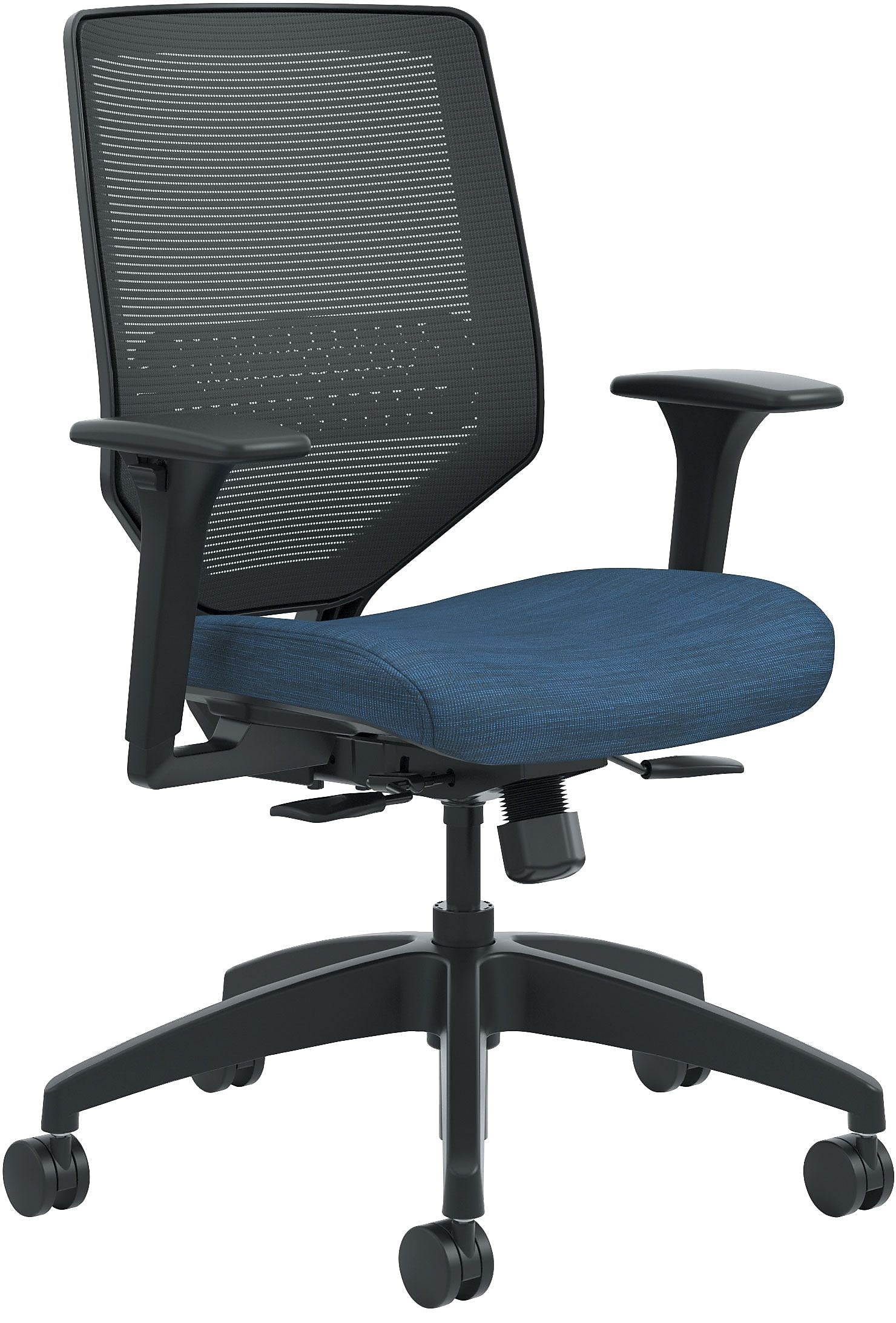 HON Solve ilira-Stretch Mesh/Fabric Mid-Back Task Chair, Black/Midnight