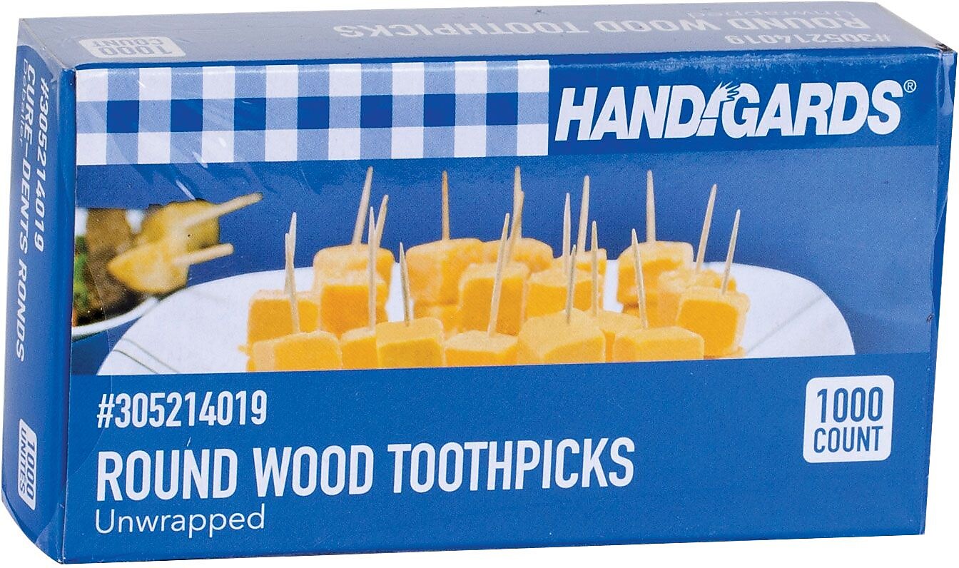 Handgards Toothpicks, Wood, 12000/Carton (431409)