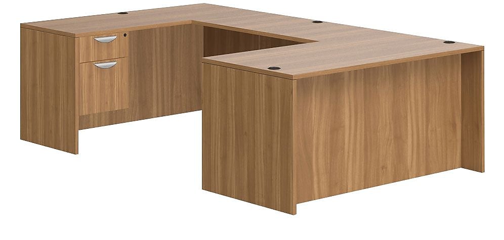 Offices To Go Superior Laminate U Shaped Desk, Autumn Walnut
