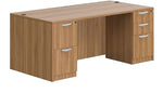 Offices To Go Superior Laminate Double Pedestal Desk, Autumn Walnut (TDOTG17-AWL)
