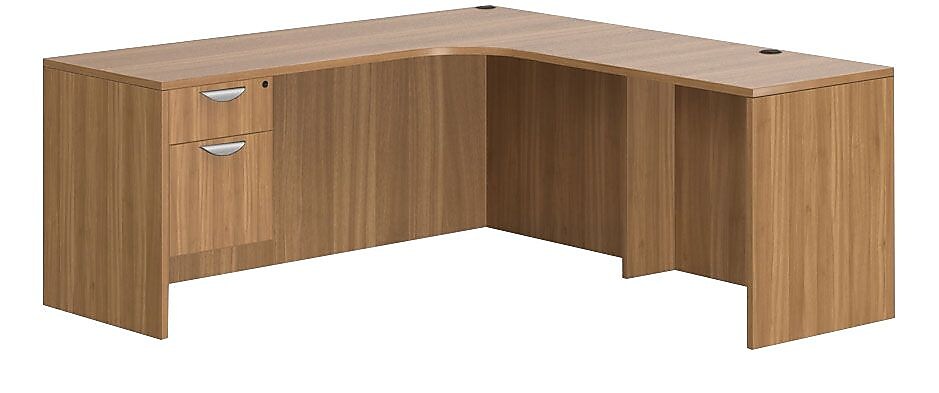 Offices To Go Superior Laminate Corner Desk, Autumn Walnut