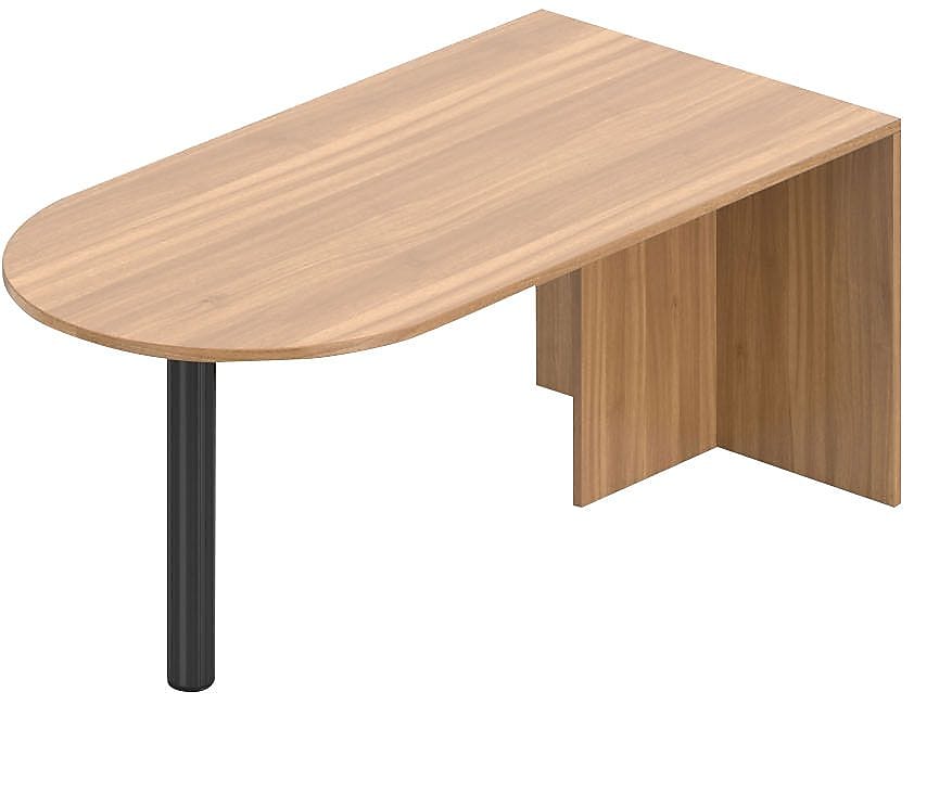 Offices To Go Superior Laminate "D" Island - Full end Panel + Post (T-Base), Autumn Walnut Laminate