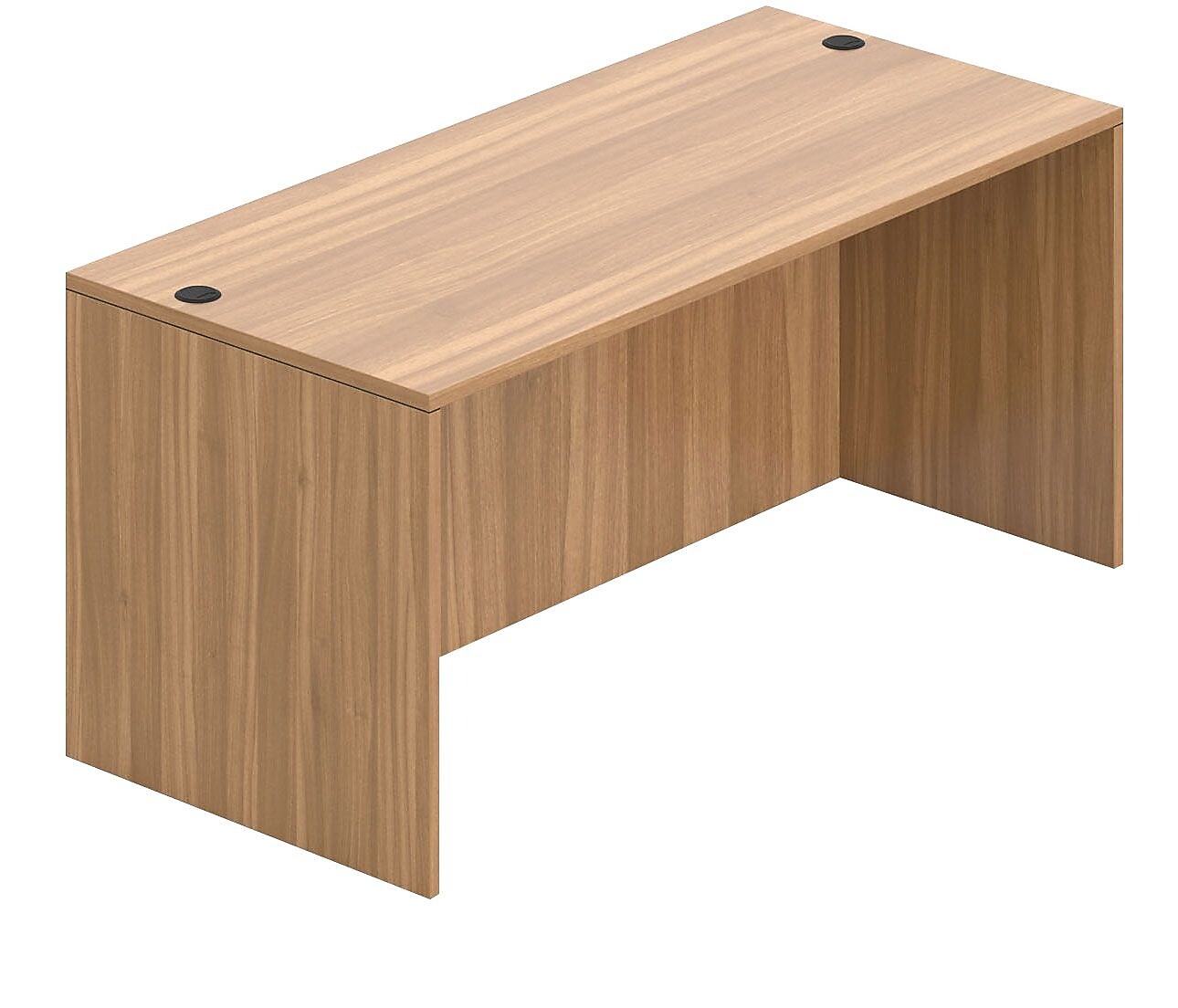Offices To Go Superior 66" Rectangular Desk Shell, Autumn Walnut Laminate