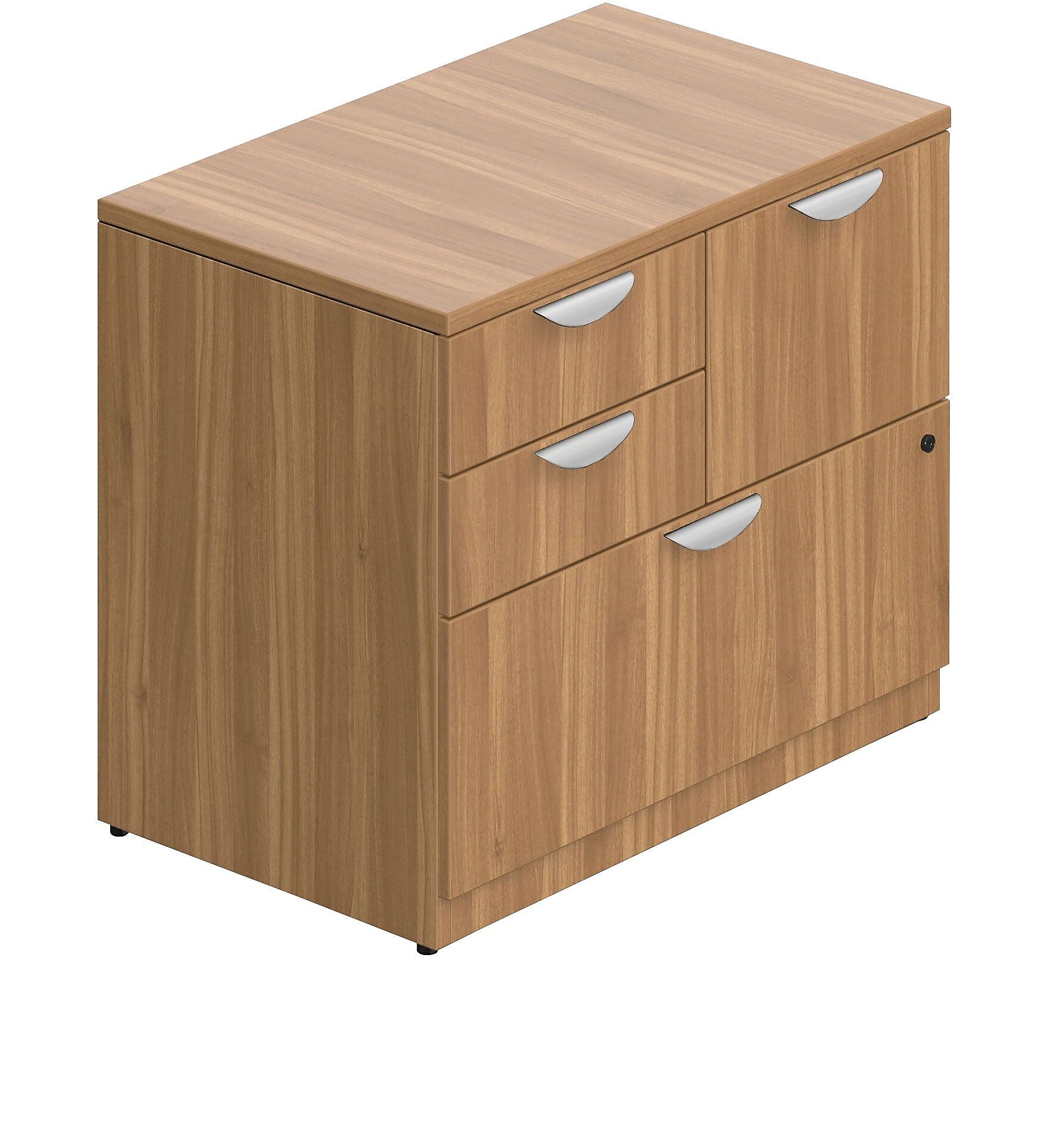 Offices To Go Superior Laminate Mixed Storage Unit with Lock, Autumn Walnut (TDSL3622MDF-AWL)