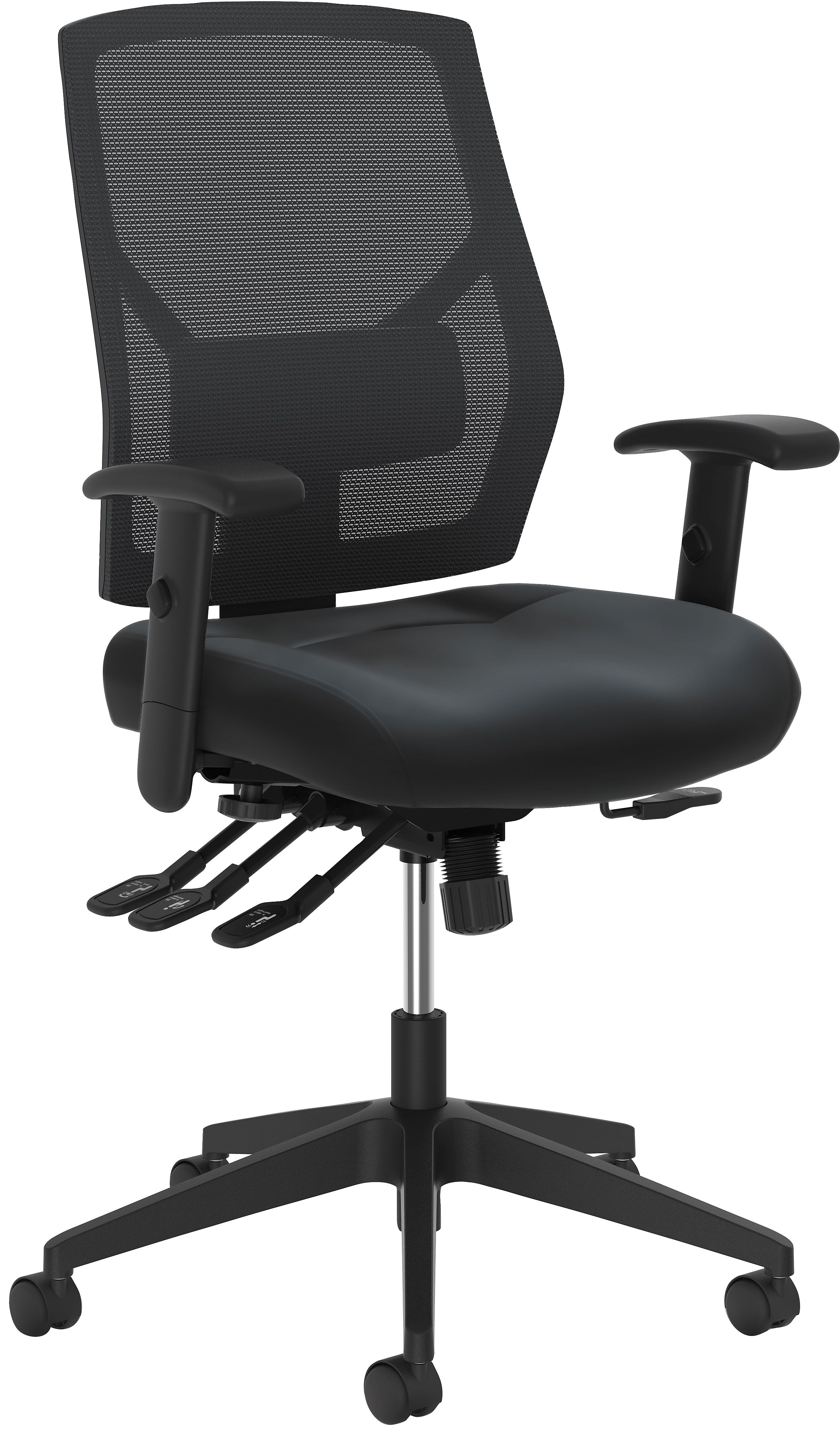 HON Crio Mesh/Bonded Leather High-Back Task Chair, Black (BSXVL582SB11T)