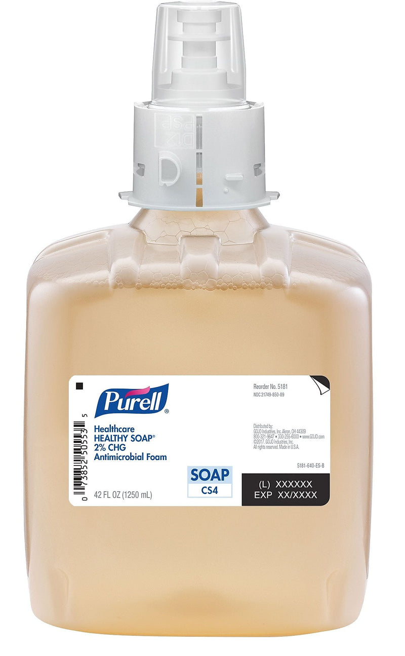 Purell Healthcare Healthy Soap 2% CHG Foaming Hand Wash, Refill, 1250 mL, 3/Carton (5181-03)