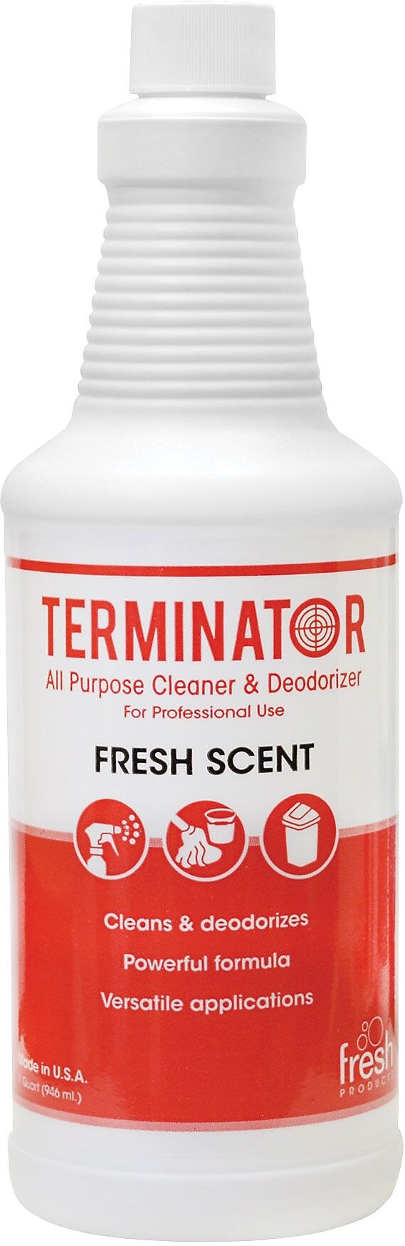 Fresh Products Terminator All-Purpose Cleaner and Deodorizer, Quart, 12/Carton (TERMZF67)