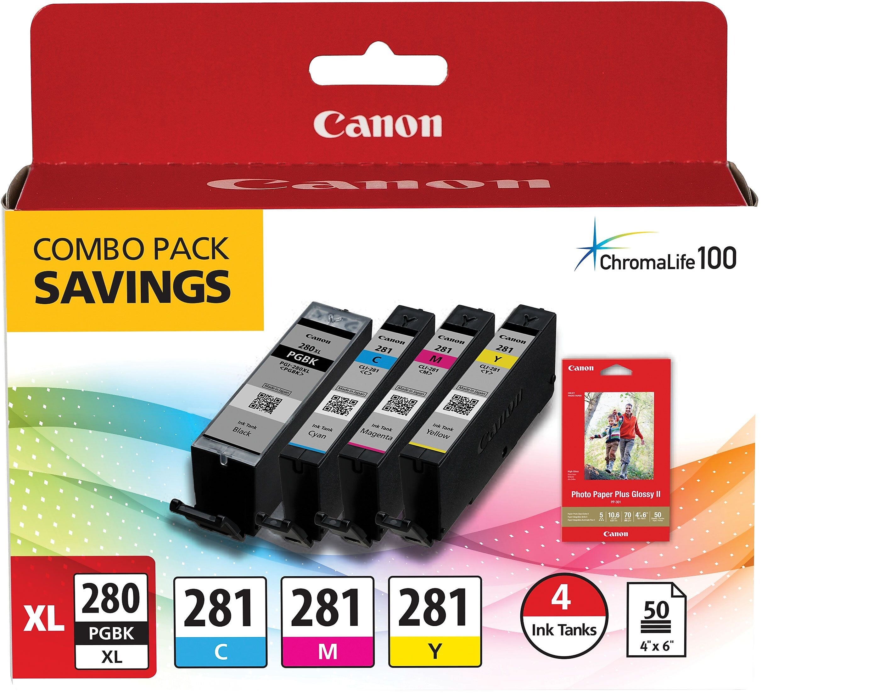 Canon 280XL 281 Black/High 4/Pack High Ink   Cartridge