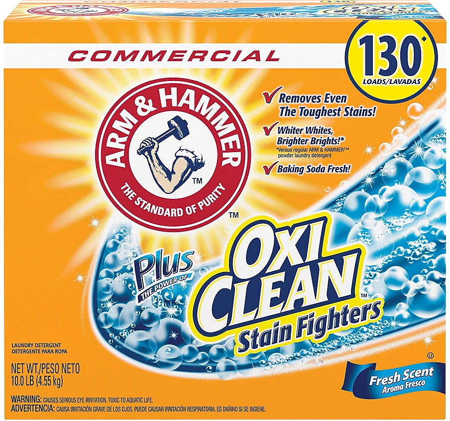 Arm & Hammer Powder Laundry Detergent, 130 Loads, 10 Lbs., 3/Carton (3320000108)
