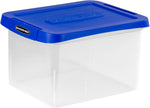 Bankers Box Heavy Duty Locking File Totes, Letter/Legal Size, Blue/Clear (0086201)