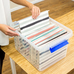 Bankers Box Heavy Duty Locking File Totes, Letter/Legal Size, Blue/Clear (0086201)