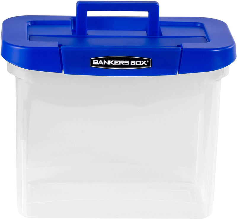 Bankers Box Locking File Portable Tote, Letter Size, Blue/Clear (0086301)