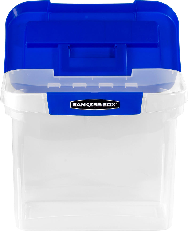 Bankers Box Locking File Portable Tote, Letter Size, Blue/Clear (0086301)