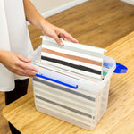 Bankers Box Locking File Portable Tote, Letter Size, Blue/Clear (0086301)