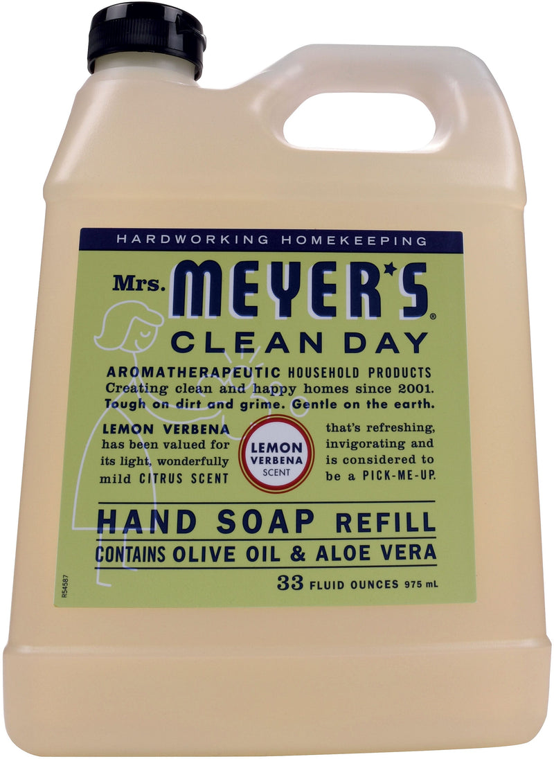Mrs. Meyer's Clean Day Liquid Hand Soap Refill, Lemon Verbena Scent, 33 fl oz (651327)