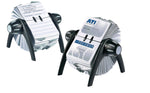 VISIFIX flip Business Card Rotary File  4-1/8 x 2-7/8 Sleeves, Black/Silver, Pack of 200 (241701DBL)