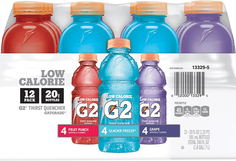 Gatorade G2 Low Calorie Variety Pack, 20 oz Bottles, Pack of 12 (QUA13329)