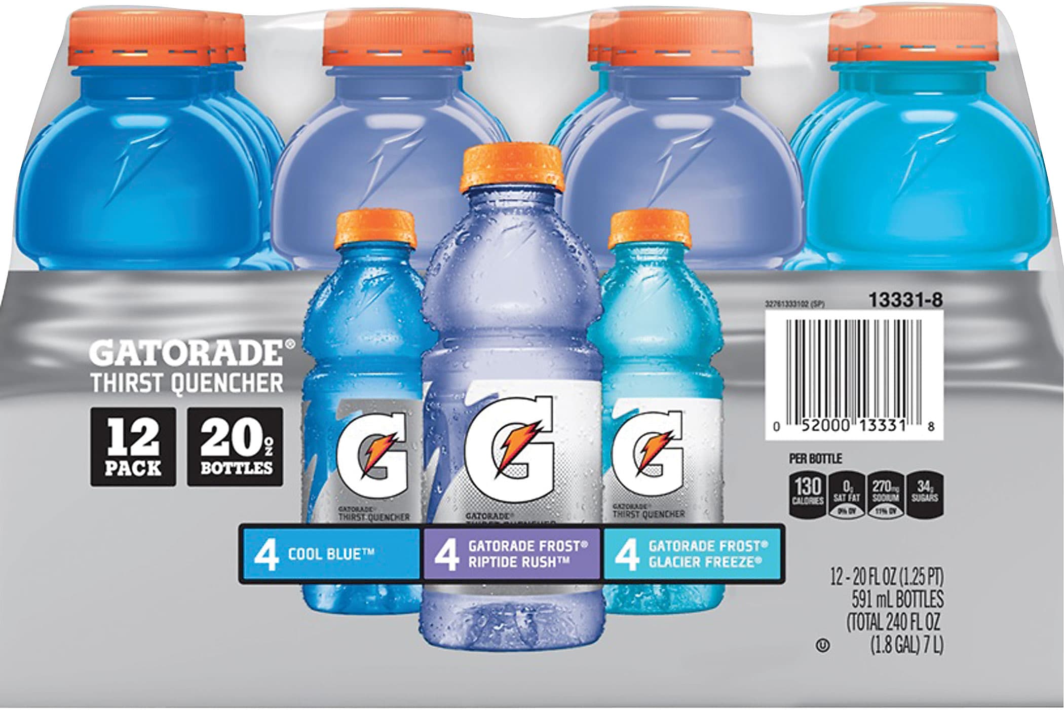 Gatorade Variety Pack, 20 oz. Bottles, 12/Carton (QUA13331)