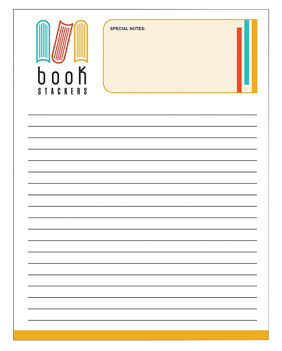 Large Memo Pads, 8-1/2" x 5-1/2", 50 sheets per pad, White Wove #70 Text